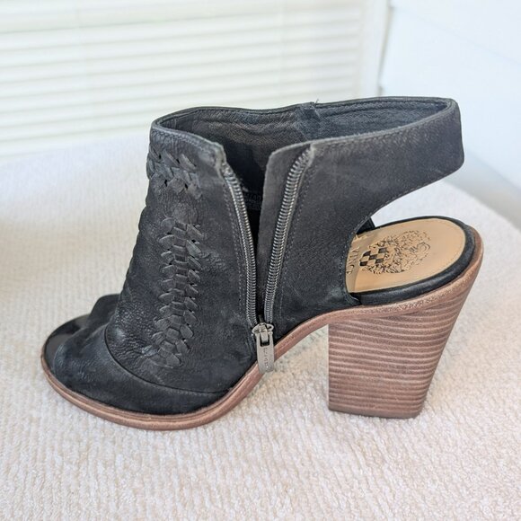 Vince Camuto Black Slingback Open-Toe Booties - Size 10M - Picture 3 of 12